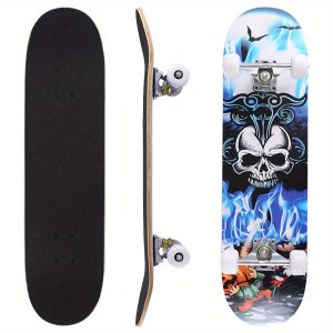 Complete Maple Skateboard, 31.5x8 inches, Double Kick Concave Design, Street Skating, All-Purpose Board for Teens, Boys and Girls, Beginners, Diamond Waterproof Sandpaper Non-slip Surface