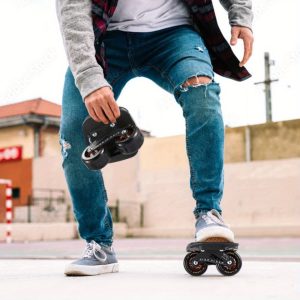 Portable Split Skateboard Set for Road Drifting - Non-Slip Aluminum Alloy, Durable Steel Bracket & Wide PU Wheels with High-Quality Bearings - Red/Blue