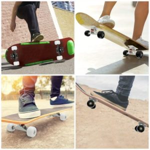 Skateboard Trucks and Wheels Set, Silver Stand+Black Wheel/Silver Stand+White Wheel/Black Stand+White Wheel/White Stand+Black Wheel, For Highways, Concrete Roads, Plastic Runways, Skateboard Trucks Combo Set, Cruisers Wheels with Trucks